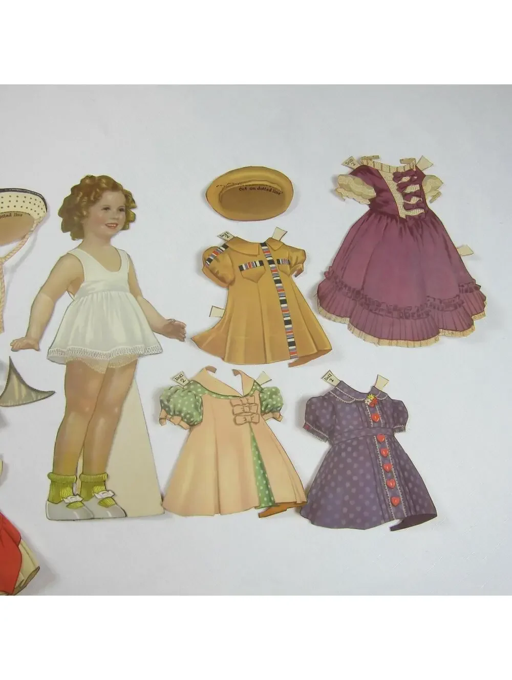 Vintage 1937 Shirley Temple Paper Dolls & Dresses Set XL 14.5